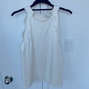 3.1 Phillip Lim white scalloped sleeveless blouse